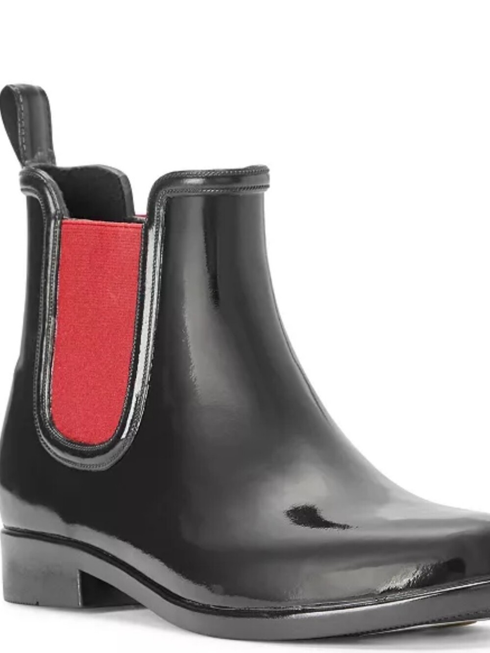Ralph Lauren Black Patent Tally Rubber Weather Ready Booties, Short, Wm Sz 7-8